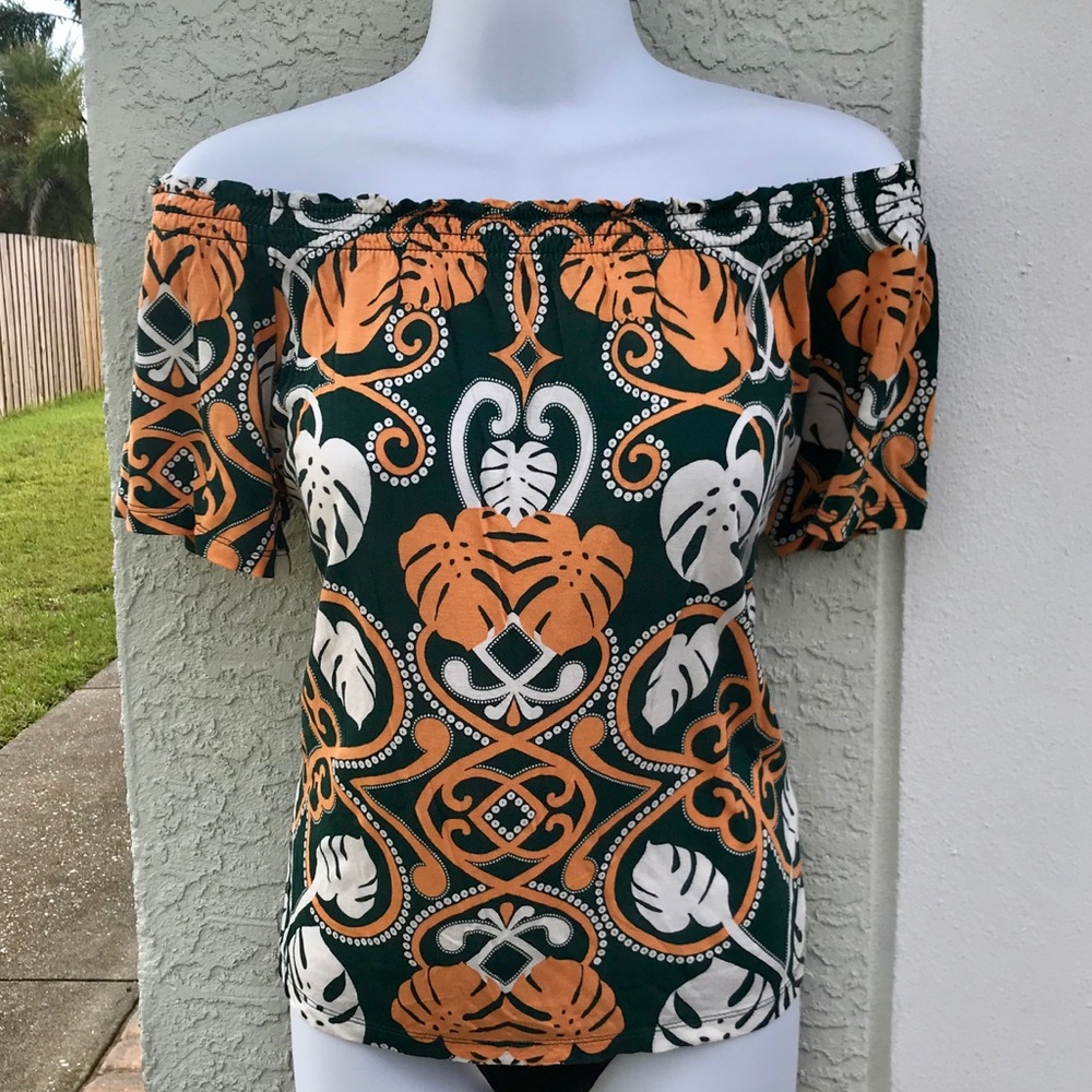 H&M Green Boho Top NWOT